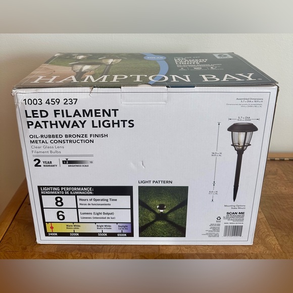 Hampton Bay Bronze Finished LED Pathway Lights - 6 Pack - Picture 3 of 4